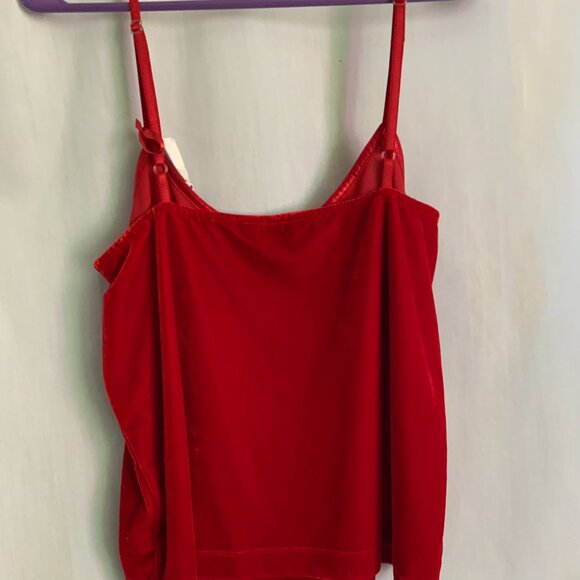 Pajamagram Red Vintage Velour Tank Top Woman's MD - Picture 2 of 5